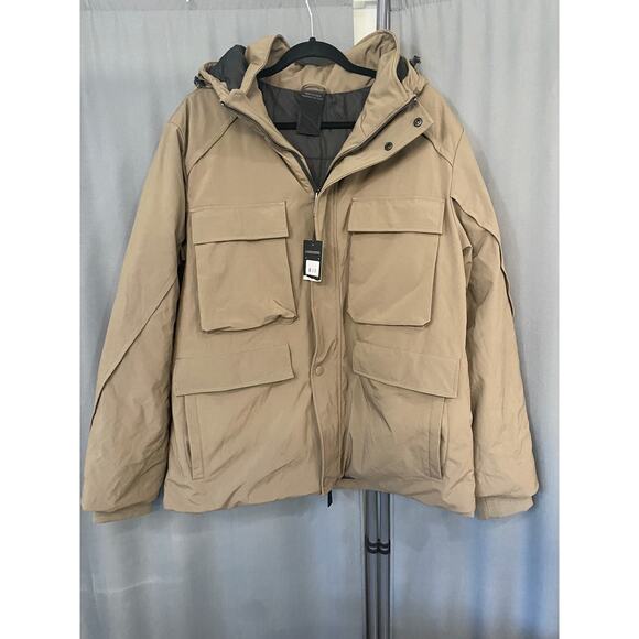 Noize Anders Hooded Men XL Leafless Tree Full Zip Long Sleeve Short Parka Jacket - Picture 1 of 9
